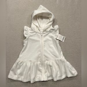 NEW White Gymboree baby girl Terry cloth swim coverup size 3-6 months